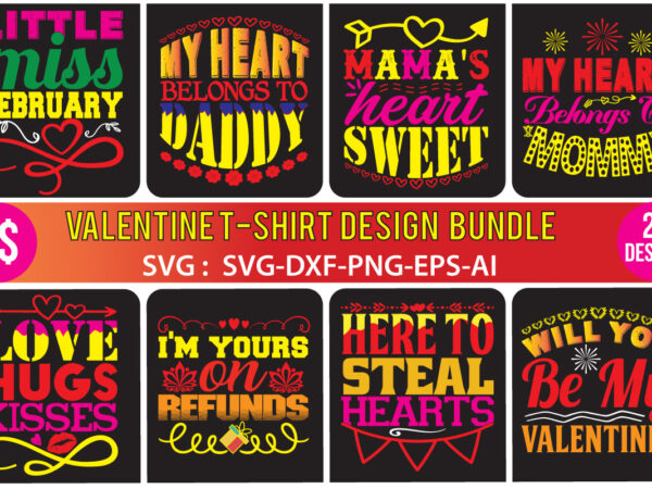 Valentine t-shirt design bundle