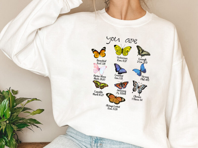 Butterfly Bible Verse Christians PNG, Inspiration Bible, Butterfly t-shirt Design, Butterfly Lovers shirt, Inspirational quote PNG, Png Digital File NL 1502