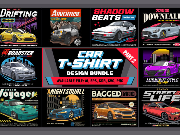 Cars t-shirt design bundle part 2