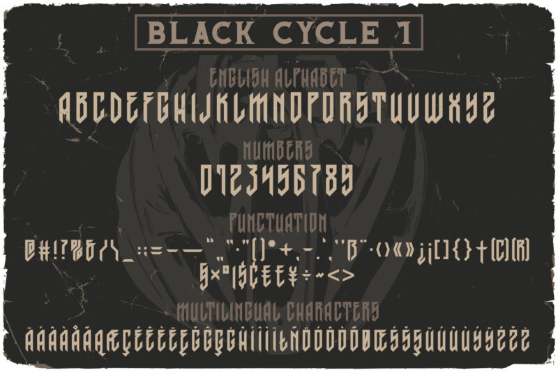 Black Cycle Font DUO + 10 T-shirt Designs