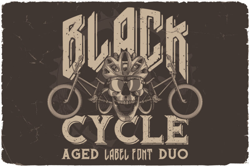 Black Cycle Font DUO + 10 T-shirt Designs