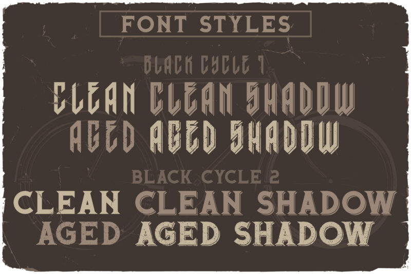 Black Cycle Font DUO + 10 T-shirt Designs