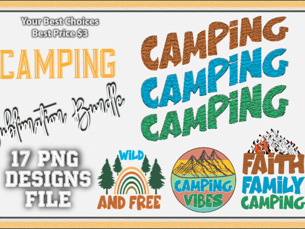 Camping sublimation bundle t shirt vector file