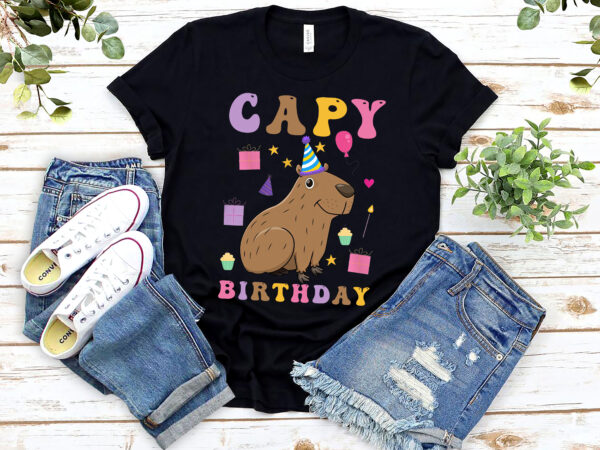 Capy birthday cappybara capybara lovers funny cavy capy birthday kids boys girls nl 0202 t shirt vector file