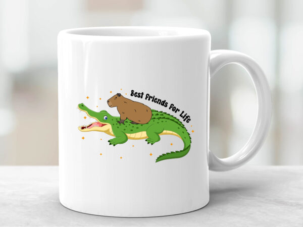 Capybara and crocodile alligator png files, capybara crocodile shirt design, besties png, best friends for life funny rodent animal, funny wild animal nc 1802