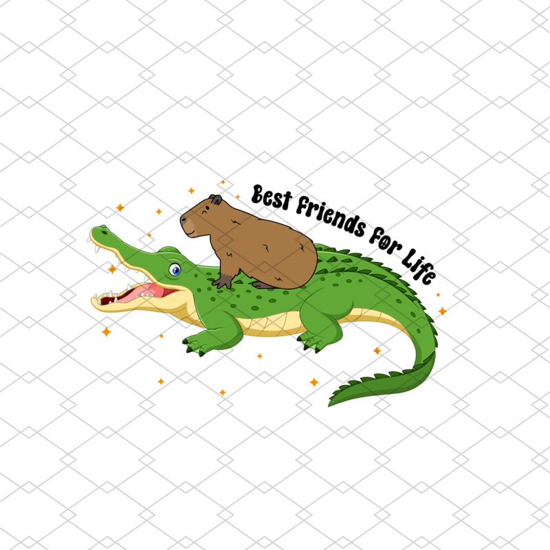Capybara And Crocodile Alligator PNG Files, Capybara Crocodile Shirt Design, Besties PNG, Best Friends For Life Funny Rodent Animal, Funny Wild Animal NC 1802