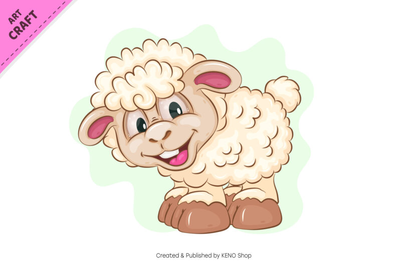 Set of Cartoon Sheeps 03. Clipart.