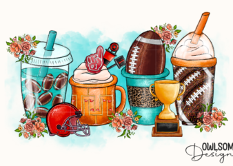 Coffee Football PNG Sublimation t shirt vector file