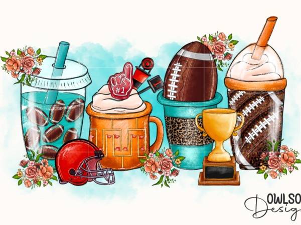 Coffee football png sublimation t shirt vector file
