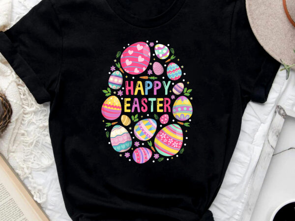 Cute happy easter for teen girls boys easter colorful eggs nc 1802 t shirt vector file