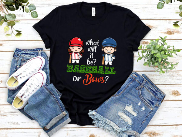 Cute baseball or bows gender reveal t-shirt pl