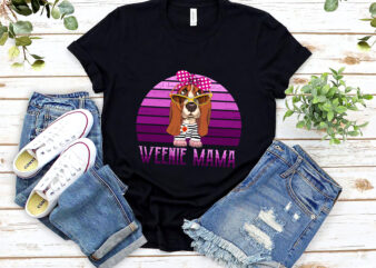 Dachshund Weenie Mama Weiner Dog Mom Pink Vintage NL t shirt vector illustration