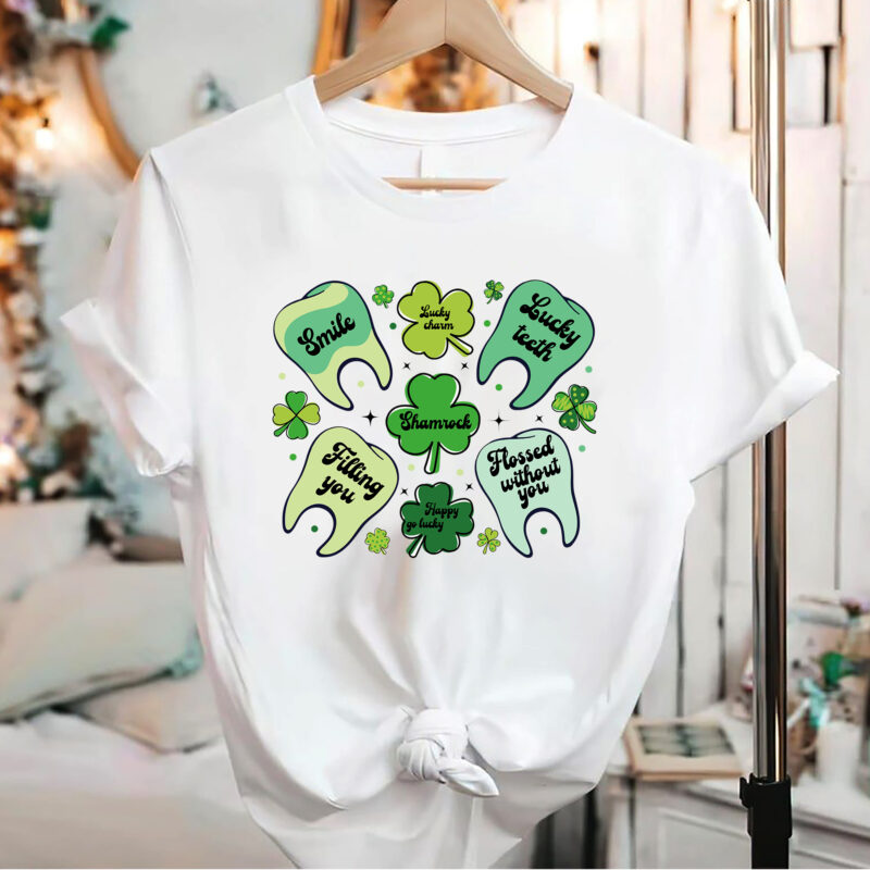 Dentist St Patrick Shirt Design PNG, Lucky Dentist St Patrick , Dental Assistant, Dental Squad, Dental Hygienist St Patrick_s Day PC