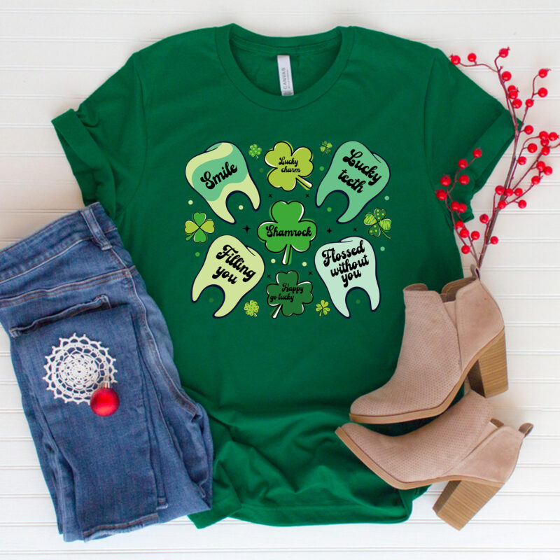 Dentist St Patrick Shirt Design PNG, Lucky Dentist St Patrick , Dental Assistant, Dental Squad, Dental Hygienist St Patrick_s Day PC