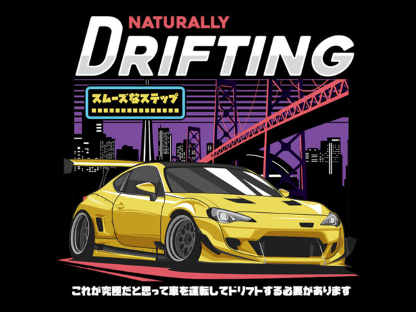 Drifting t shirt vector illustration
