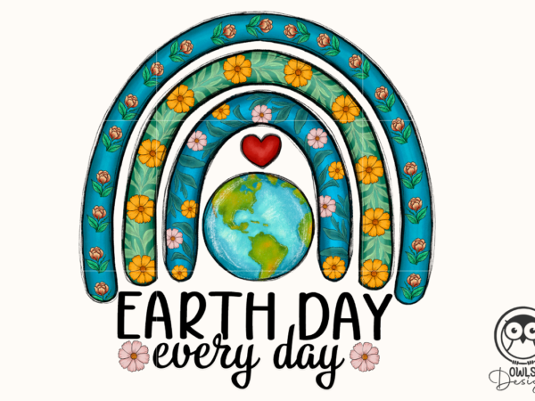 Earth day everyday rainbow vector clipart