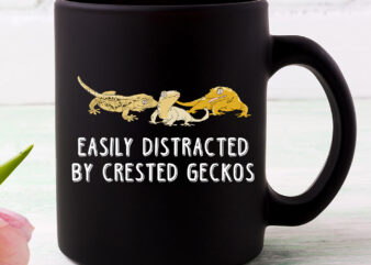 Easily Distracted By Crested Geckos Cute Leopard Lizard Love Gecko NC 0202 vector clipart
