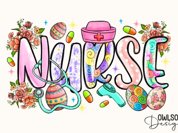 Easter day nurse png sublimation vector clipart