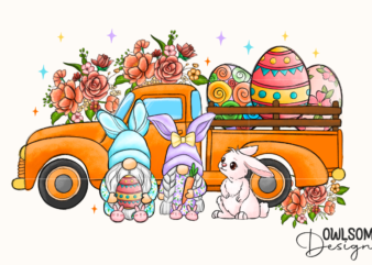Easter Day Truck Bunny Gnomes