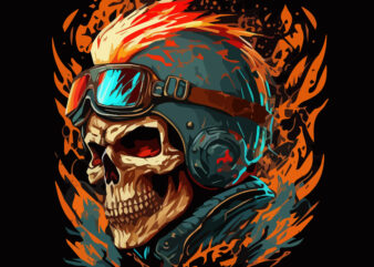 Skull Rider t-shirt vector illustration.