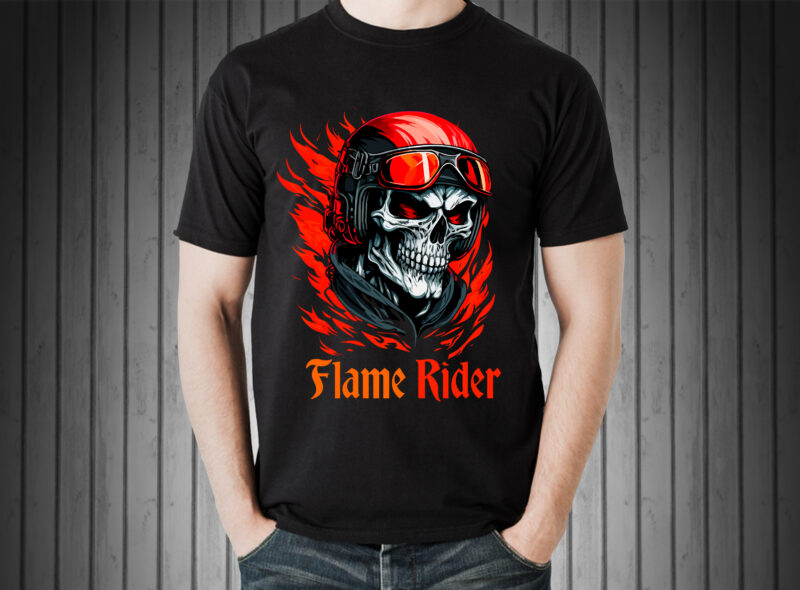 Skull Rider t-shirt vector illustration.