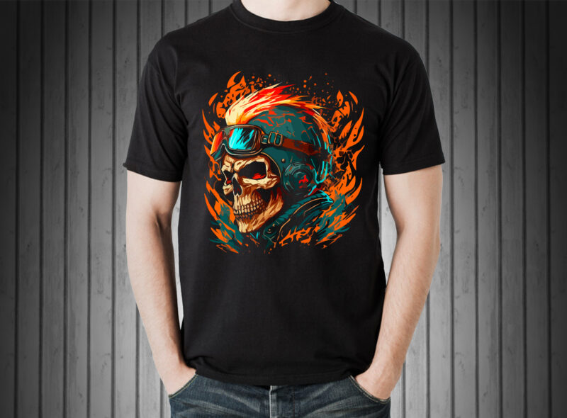 Skull Rider t-shirt vector illustration.