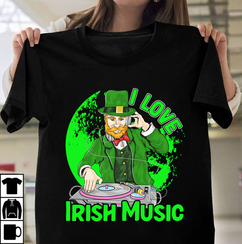 I Love Irish Music T-Shirt Design, I Love Irish Music Sublimation PNG , St.Patrick's Day 10 T-shirt design Bundle,st.patrick's day,learn about st.patrick's day,st.patrick's day traditions,learn all about st.patrick's day,a conversation