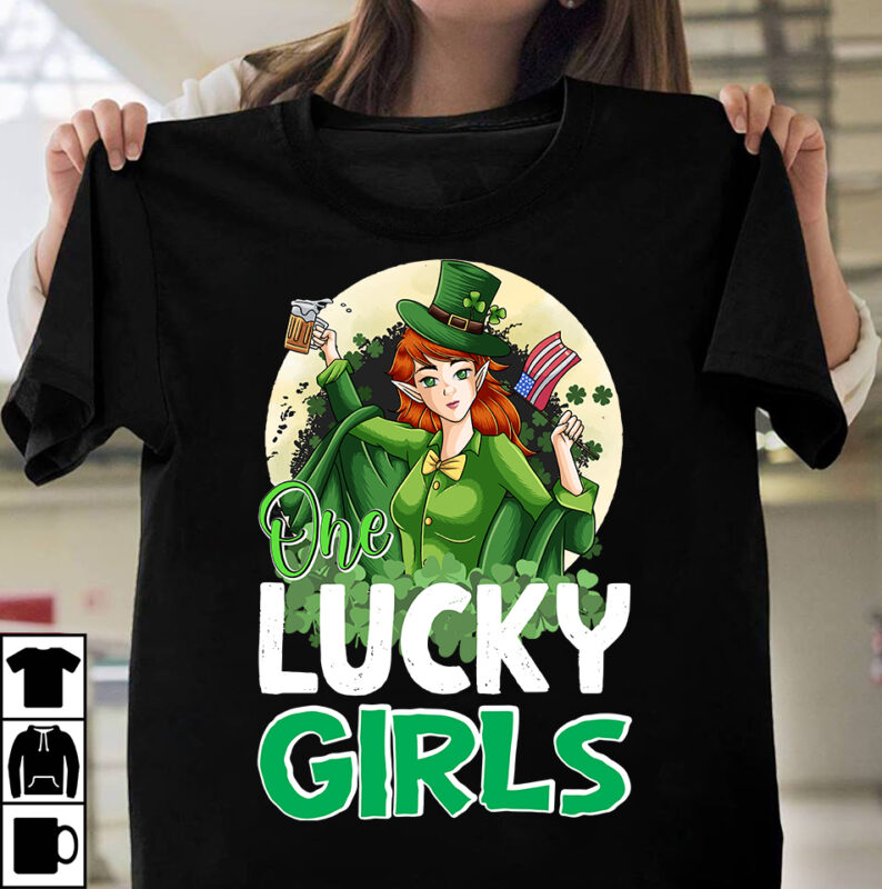 One Lucky Girls T-shirt design,.studio files, 100 patrick day vector t-shirt designs bundle, amsterdam st.patricks day, art tricks, Baby Mardi Gras number design SVG, buy patrick day t-shirt designs for