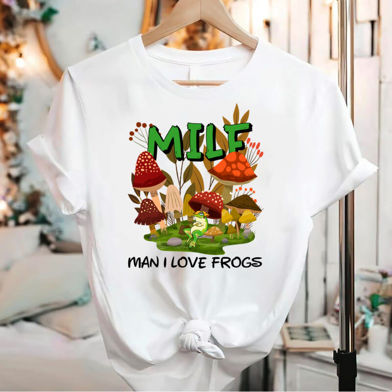 Frog Coffee Mug, Man I love Frogs MILF Ceramic Cup, Frog Lover Gift, Girlfriend Wife Gift Idea, Cottagecore Mushroom Mug, Funny Novelty Gift PC