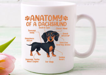 Funny Anatomy Dachshund Wiener Dog Cute Doxie Lovers NL 0702