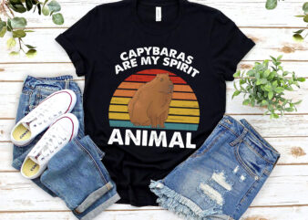 Funny Capybaras Are My Spirit Animal Zoologist Retro Vinatge NL 0202