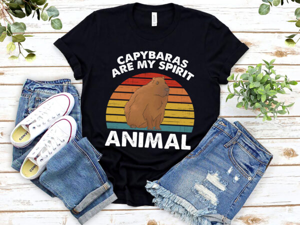 Funny capybaras are my spirit animal zoologist retro vinatge nl 0202 t shirt graphic design