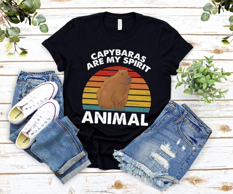 Funny Capybaras Are My Spirit Animal Zoologist Retro Vinatge NL 0202