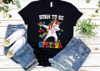 Funny Unicorn Born To Be Special Boy Girl Autism Awareness NL 2801
