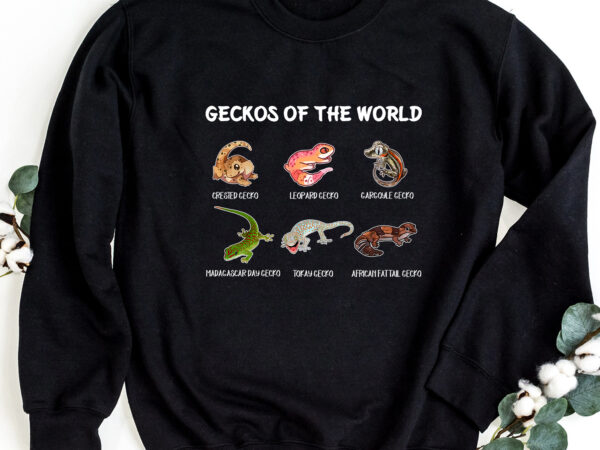 Geckos of the world kawaii types of geckos lizards reptiles pet nc 0902 t shirt design template