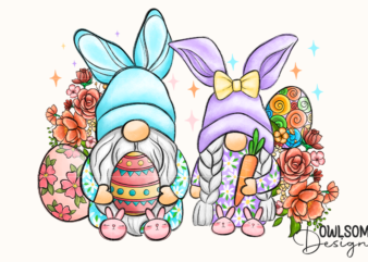 Gnomes Couple Easter Day PNG t shirt design template