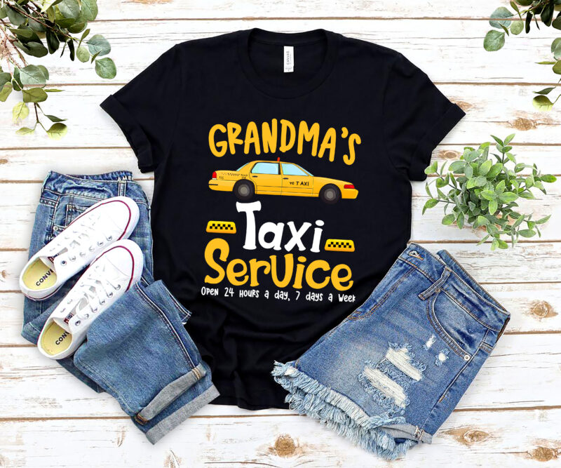 Grandma_s Taxi Service Funny Grandparent Yellow Taxi Cab NL 2102