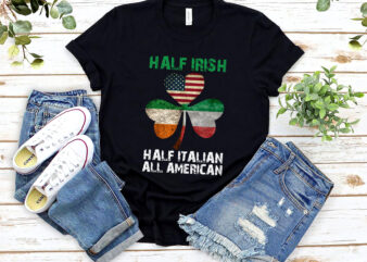 Half Irish Half Italian All American Flag Shamrock Heritage NL 1402