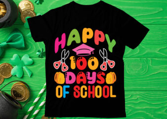 Happy 100 days of school T shirt design, Love Teacher PNG, Back to school, Teacher Bundle, Pencil Png, School Png, Apple Png, Teacher Design, Sublimation Design Png, Digital Download,Happy first