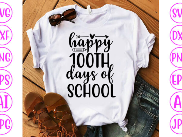 Happy 100th days of school svg cut file graphic t shirt