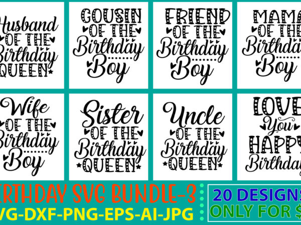 Happy birthday svg bundle graphic t shirt