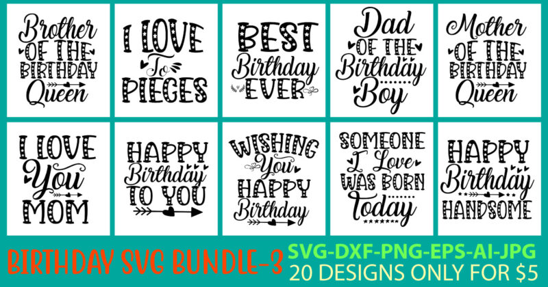 Happy Birthday SVG Bundle
