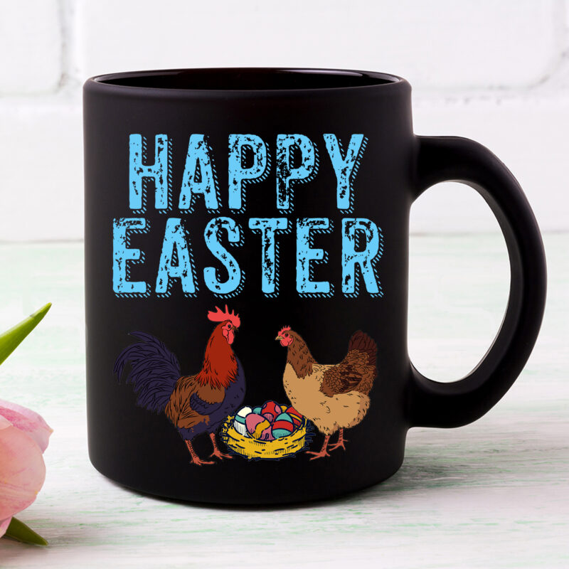 Happy Easter Chicken Bunnies Egg Poultry Farm Animal Farmer NC 2002
