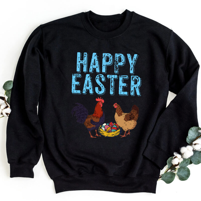Happy Easter Chicken Bunnies Egg Poultry Farm Animal Farmer NC 2002