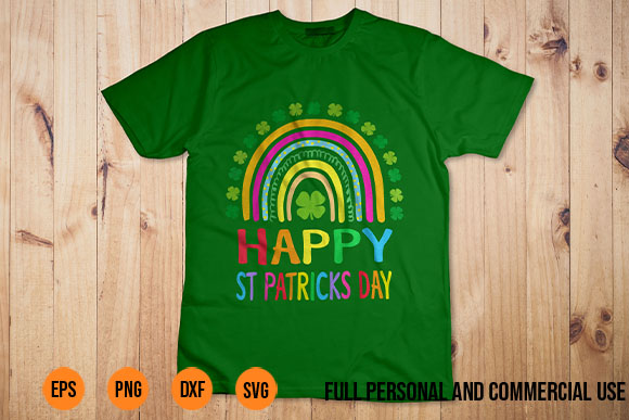 Happy St Saint Patrick’s Day Rainbow Girls Kids shirt design svg png