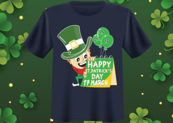 Happy St. Patrick’s day 17 March T shirt design, St Patrick’s Day Bundle,St Patrick’s Day SVG Bundle,Feelin Lucky PNG, Lucky Png, Lucky Vibes, Retro Smiley Face, Leopard Png, St Patrick’s