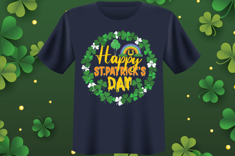 Happy St. Patrick's day t shirt design, St Patrick's Day Bundle,St Patrick's Day SVG Bundle,Feelin Lucky PNG, Lucky Png, Lucky Vibes, Retro Smiley Face, Leopard Png, St Patrick's Day Png,