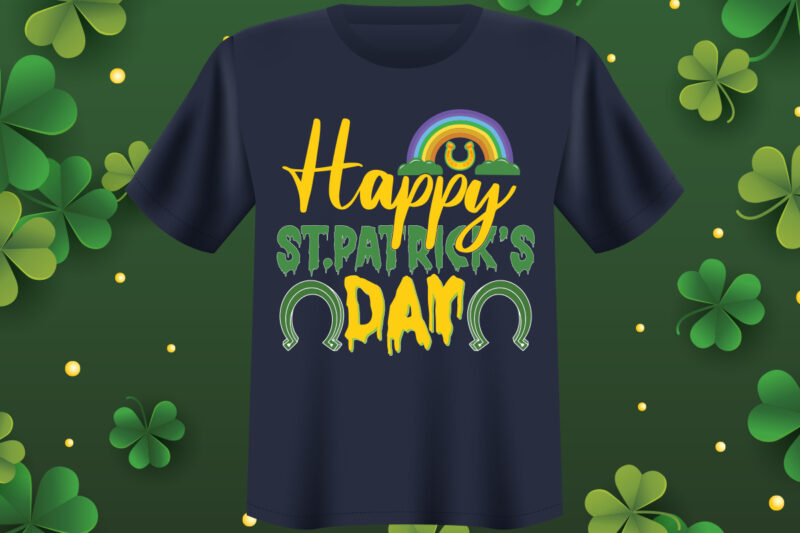 Happy St. Patrick's day T shirt design, St Patrick's Day Bundle,St Patrick's Day SVG Bundle,Feelin Lucky PNG, Lucky Png, Lucky Vibes, Retro Smiley Face, Leopard Png, St Patrick's Day Png,