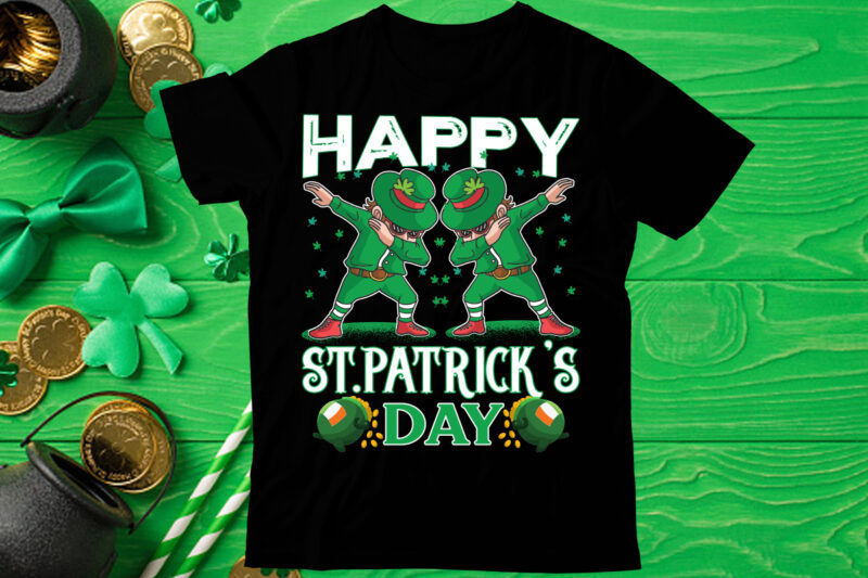 Happy St. Patrick's day t shirt design, St Patrick's Day Bundle,St Patrick's Day SVG Bundle,Feelin Lucky PNG, Lucky Png, Lucky Vibes, Retro Smiley Face, Leopard Png, St Patrick's Day Png,