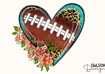 Heart Football PNG Sublimation